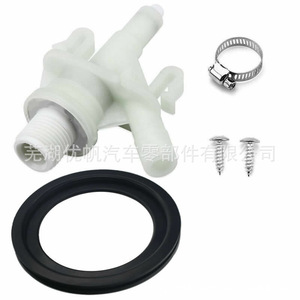 Válvula de llenado de inodoro para caravana con anillo de sellado y abrazadera, rosca de 1.9 cm, altura de 10.5 cm, de plástico, para uso en vehículos recreativos. - Product Image 3