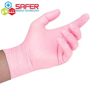 ถุงมือไนไตรล์ไม่มีผง5มิลสีชมพูใช้ซ้ำได้นุ่มกันน้ำและใช้แล้วทิ้งคุณสมบัติ - Product Image 3