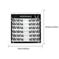 HERORANGE Faux cils effet œil de lapin ailés en vison synthétique, 10 mm, allongeant les coins extérieurs, effet 3D brillant, bande super douce, boîte personnalisée