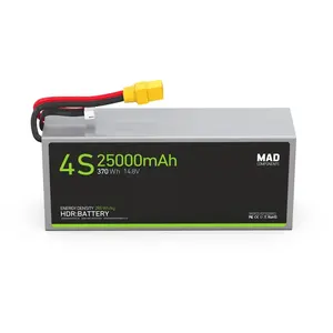 4S 25Ah 14,8 V 370Wh 125A высокая плотность мощности легкий вес Дрон твердотельный литиевый аккумулятор - Product Image 2