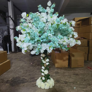 Árboles de Mesa Verde Azulado con Flores de Cerezo, Decoración de Fondo para Bodas, Centros de Mesa de Flores Artificiales - Product Image 3