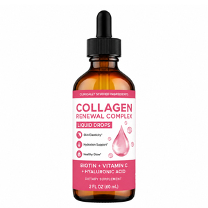 Gouttes de collagène liquide oral certifiées Halal OEM/ODM, riches en biotine, complexe multi-collagène, beauté, antioxydant, soutien immunitaire pour adultes - Product Image 1