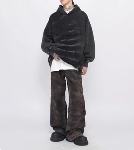 Streetlux 2024 nuevo Premium nuevo diseño calle algodón estampado costura parche bordado Vintage pulóver hombres ácido lavado Sudadera con capucha - Product Image 1