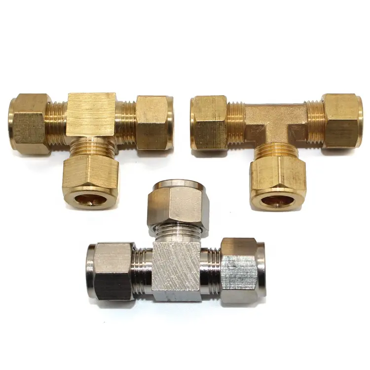 High Pressure Brass Plumbing Fittings Three-Way Tee Joint Pipe Fittings