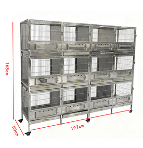 Gabbia per Piccioni in Acciaio Inossidabile Semplice con Tre Livelli e Design <span class=keywords><strong>a</strong></span> Cassetto per WC, Facile da Pulire e Traspirante per Uccelli e Gatti - Product Image 2