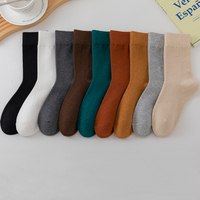 Chaussettes minimalistes pour femmes, couleur unie, épaisses, tricotées, chaudes, en fausse laine, pour l'automne et l'hiver, usage quotidien, randonnée et style décontracté