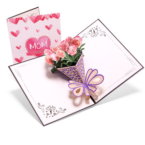 Impresión <span class=keywords><strong>de</strong></span> Tarjetas <span class=keywords><strong>de</strong></span> Felicitación Personalizadas, Tarjetas <span class=keywords><strong>de</strong></span> Felicitación Emergentes para el Día <span class=keywords><strong>de</strong></span> la Madre con Flores - Product Image 4