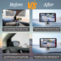 Sistema de Monitoreo Vehicular con Cámaras Delanteras y Traseras Impermeables de 6 Pulgadas y 1080P, Dashcam, Espejo Retrovisor Electrónico, GPS BSD