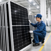 Panneau solaire bifacial TOPCon 590W, type N, IP68, module PV double vitrage, vente en gros directe d'usine pour montage au sol et toitures commerciales