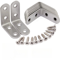 Équerres d'angle en métal en forme de L, support d'angle à 90 degrés en acier inoxydable pour meubles, armoires et joints en bois
