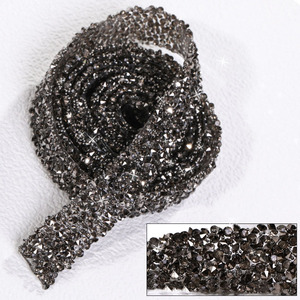 Hot Sell <strong>Resin</strong> Crystal Rhinestone Ribbon Jewel <strong>Strips</strong> DIY Decoration Sticker Rhinestone Trim Clothing Opp Bag Women&amp;#39;s Shoes - Product Image 5