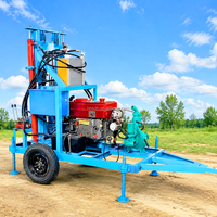 Foreuse de puits portable sur roues, profondeur 150 m, diesel, pour projets d'irrigation, avec garantie 1 an
