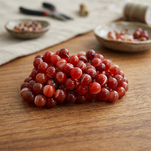 Perles d'agate rouge de haute qualité, acheter en ligne en Inde, perles de pierre naturelle en gros, création Sejal, certifiées CMA - Product Image 2