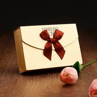 Großhandel Recycelbare Anpassbare Luxuriöse Rosa Blumen-Schleife Mini-Hochzeitsgeschenke Papier-Schokoladen-Geschenkbox für