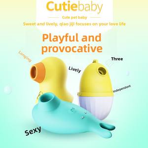 Alat Pijat Getar Waillynice <span class=keywords><strong>Shark</strong></span> Sucking, Stimulator Cunnilingus Bentuk Bebek Lucu, Pijat Berbunyi Nyaring, Telur Loncat, Masturbator Wanita - Product Image 4