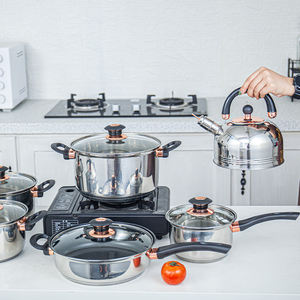 Happycooking mermer TENCERE SETİ kaliteli paslanmaz çelik tencereler mutfak TENCERE SETİ s tencere pişirme non stick - Product Image 3