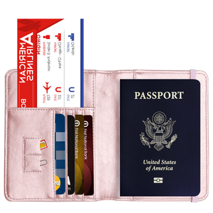 Portefeuille de voyage en cuir PU avec logo personnalisé Cowherd, bande élastique tendance, porte-<span class=keywords><strong>passeport</strong></span>, protection RFID - Product Image 4