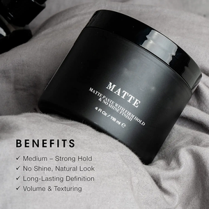 Pâte à cheveux <span class=keywords><strong>mate</strong></span> multi-usages Tenue ferme sans brillance <span class=keywords><strong>Cire</strong></span> de coiffage sculptant Définition longue durée Texture sans flocons Soins des cheveux - Product Image 2