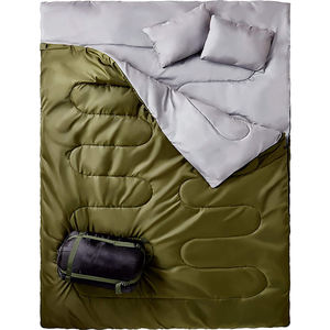 Saco de dormir impermeable para dos personas Saco de dormir doble <span class=keywords><strong>con</strong></span> 2 almohadas para acampar Senderismo Mochilero - Product Image 5