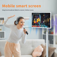 21.5 pouces Nouvelle Technologie Mobile Stands Tv Sur Roues Hd Lecteur Vidéo Android Smart Rechargeable Portable Écran Plat TV