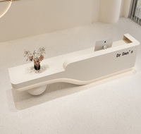 Bureau d'Accueil en Bois sur Mesure, Nouveau Design Moderne pour Salon de Beauté et Clinique Dentaire
