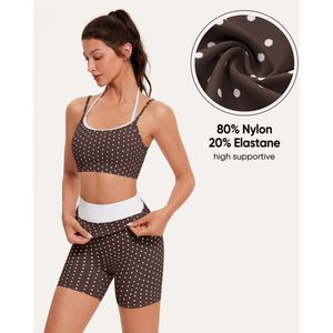 Conjuntos Deportivos para Mujer, Conjunto de 2 Piezas con Sujetador Deportivo y Pantalones Cortos con Estampado de Lunares, Ropa de Yoga de Secado Rápido - Product Image 3