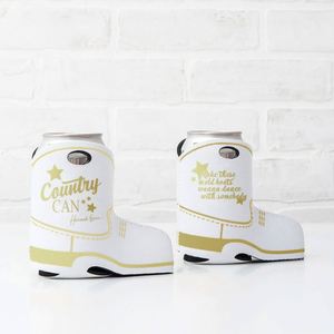 Refroidisseurs personnalisés en forme de botte de cowboy occidentale, pleine couleur, pour bouteilles et canettes fines, idéaux pour les fêtes et célébrations - Product Image 1
