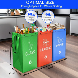 Large Capacity Foldable Trash Can of 120L Waterproof and Dirt-resistant Portable for Home <b>Kitchen</b> Outdoor Camping Yard Leaf Fall - Product Image 6