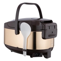 Olla Arrocera Digital Portátil 6 en 1, Temporizador Marrón y Amarillo, Función Mantener Caliente, Cuerpo de Acero Inoxidable, Olla Antiadherente, Asa de Transporte, Fabricación OEM