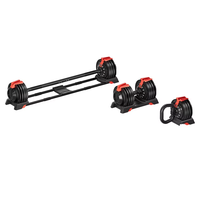 Ensemble d'haltères réglables en acier de 27 kg avec plaques de poids et barre longue – Conception ergonomique antidérapante, équipement de fitness durable pour la maison
