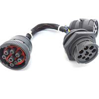 Noir Type1 J1939 9pin Splitter Y Câble ELD Câble Femelle à 2 Mâle Diagnostic Wire Harness Fleet Cable