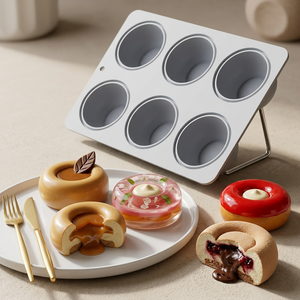 Molde de Silicona Redondo para Pastel de 6 Cavidades, LFGB 100% Grado Alimenticio, Platino Antiadherente, Libre de BPA, para Hacer Pasteles de Mousse - Product Image 2