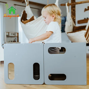 Montessori Cube đa mục đích trẻ em nghiên cứu <span class=keywords><strong>Toddler</strong></span> bước Phân gỗ <span class=keywords><strong>2</strong></span> ghế chiều cao ghế và bảng thiết lập cho trẻ em - Product Image 5