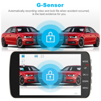 Caméra de voiture à double objectif IPS 4,0 pouces, enregistreur vidéo DVR automatique, caméscope pour voitures, enregistreur vidéo de stationnement 24h/24, caméra embarquée Full HD 1080p, boîte noire DVR, caméra de voiture