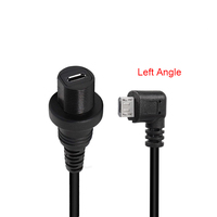 Câble d'extension durable et étanche USB 2.0 Micro B femelle vers mâle pour montage encastré sur tableau de bord de camion, bateau, moto