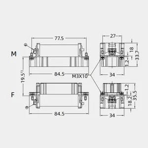 HVE-006-FS(7-12) สายไฟไปถึงขั้วต่อสกรูขั้วต่อสี่เหลี่ยมสําหรับอุปกรณ์ไฟฟ้า