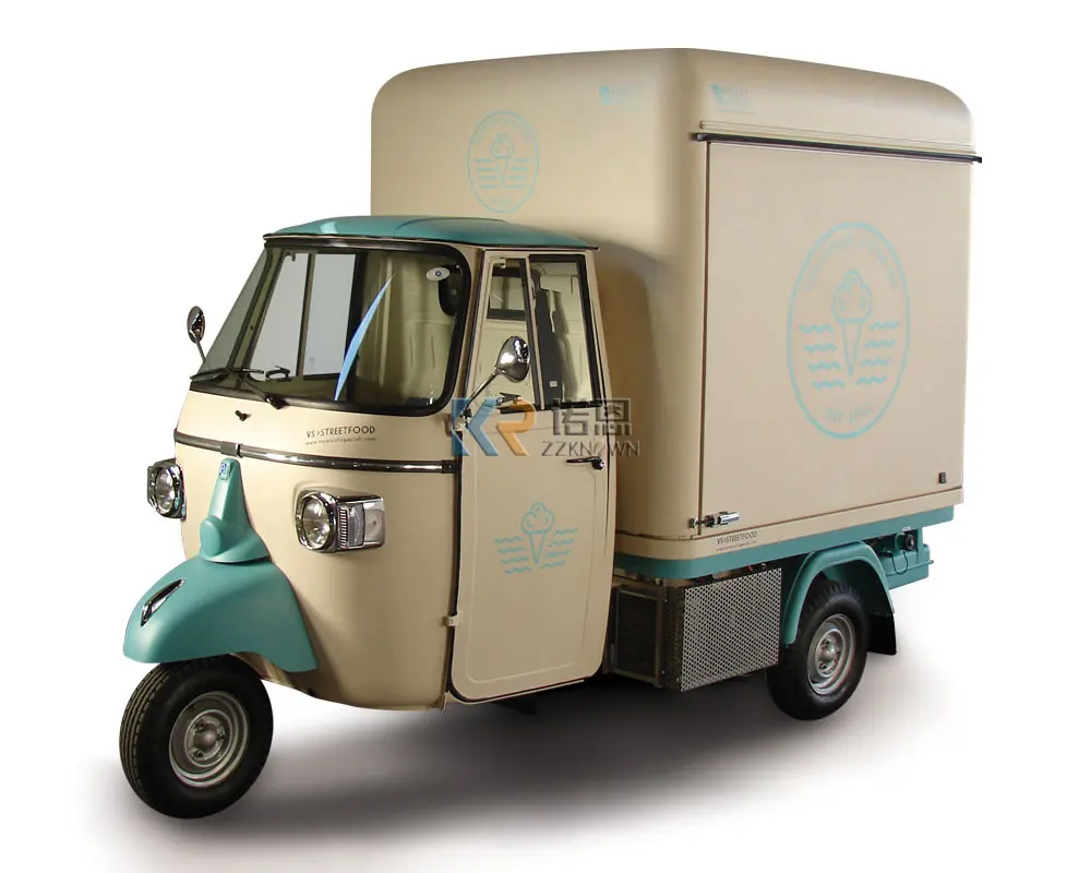 Dondurucu ile elektrikli gıda kamyonu motosiklet gıda sepeti elektrikli üç tekerlekli bisiklet gıda sepeti dondurma üç tekerlekli bisiklet sepeti