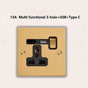 Trắng Brass push button ánh sáng tường thiết bị chuyển mạch anh EU chúng tôi thép không gỉ Bảng điều chỉnh kim loại điện cổ điển chuyển đổi và ổ cắm & phích cắm - Product Image 2