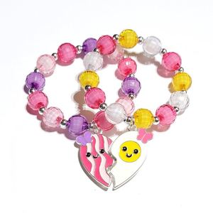 Pulseras de color caramelo para niños y niñas, pulsera de cuentas coloridas para niñas, venta al por mayor, los últimos brazaletes de amistad con estilo para niños - Product Image 1