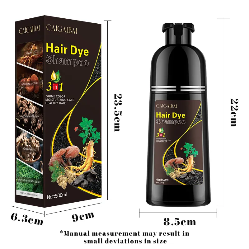 Personalizado Oriente Medio Ginseng jengibre suero tinte champú marrón rojo púrpura negro rayita pelo Color champú tinte para el cabello conjunto