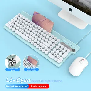 נייד Wired עכבר מקלדת סט עבור מחשב שולחני USB מקלדת משחקי מחשב גיימר טלפון מחזיק מפתח לוח עבור משחק בית משרד
