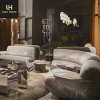 Canapé modulaire incurvé de luxe moderne, tissu en velours personnalisé, canapé sectionnel, meubles de salon design