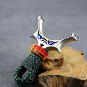 Tête ronde tigre volant acier inoxydable grand arc porte diable monstre compétition extérieure plat cuir fronde - Product Image 2