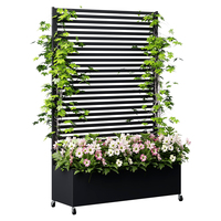 Jardinière avec treillis, bac à plantes surélevé en métal avec treillis, jardinière avec écran d'intimité pour plantes grimpantes, fleurs, légumes
