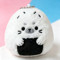 Pendentif en peluche personnalisé en forme de boule de riz de dessin animé, mignon et adorable, pour sac à dos, porte-clés, cadeau pour la vente en gros