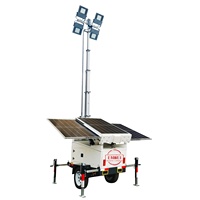 Tour de lumière solaire mobile avec mât de 7m pour l'éclairage de nuit de chantiers de construction