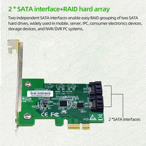 Nhà máy trực tiếp pciex1 để sata2.0 pclex1 hỗ trợ RAID0/1 2Sata giao diện máy tính máy chủ Đột kích <span class=keywords><strong>Card</strong></span> mạng thẻ - Product Image 4