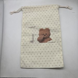 Custom Logo Multi Sizes Durable Recyclable Screen Printed Toothbrush <b>Pouches</b> for Travel <b>Drawstring</b> Canvas Laundry Brush Bags - Product Image 3