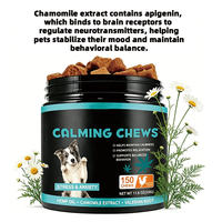 Friandises calmantes naturelles pour chiens à l'huile de chanvre, soulagement du stress et de l'anxiété, 150 gommes molles saveur poulet pour la santé des animaux de compagnie