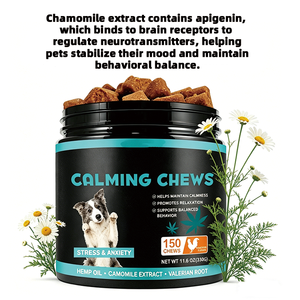 Masticables Calmantes Naturales y Orgánicos para Perros con Aceite de Cáñamo para el Alivio del Estrés y la Ansiedad, 150 Masticables Suaves con Sabor a Pollo para Todas las Razas, Premium - Product Image 4